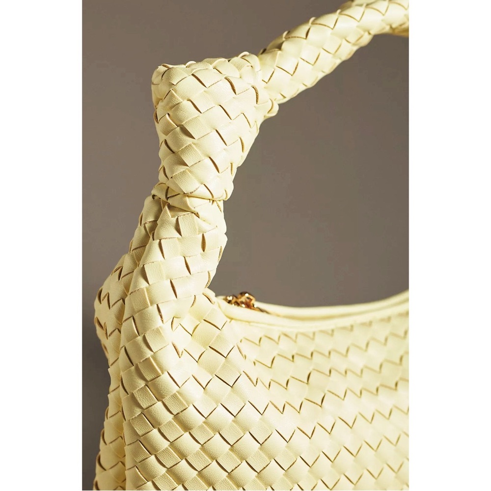 Anthropologie Woven Hobo Bag in Pale Yellow - Picture 3 of 5